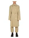 Bottega Veneta Men's Nylon Trench Coat In Beige
