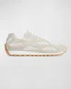 Bottega Veneta Bicolor Mesh And Suede Orbit Sneakers In Sea Salt
