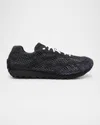 Bottega Veneta Textured Suede And Mesh Grey Sneakers In Shadow