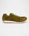 Bottega Veneta Suede Orbit Sneakers Mesh Panels In Yellow
