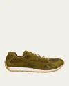 Bottega Veneta Suede Orbit Sneakers Mesh Panels In Yellow