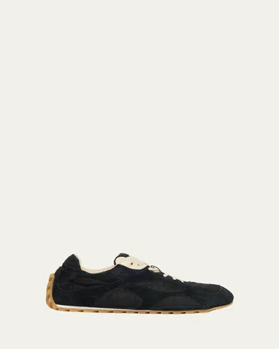 BOTTEGA VENETA MEN'S ORBIT BALLET NYLON AND SUEDE LOW-TOP SNEAKERS