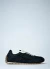 Bottega Veneta Black Suede And Nylon Orbit Flash Sneakers In Blue