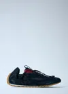 Bottega Veneta Black Fabric And Suede Orbit Flash Sneakers In Black