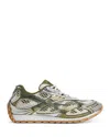 Bottega Veneta Green Sneakers With Unique Mesh Pattern And Durable Sole In Dark White