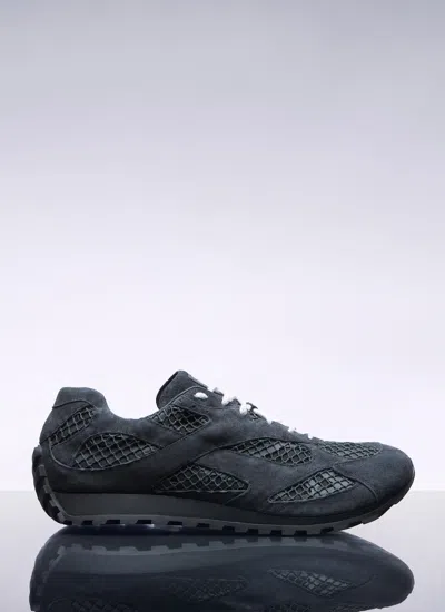 Bottega Veneta Men Orbit Leather Sneakers In Black