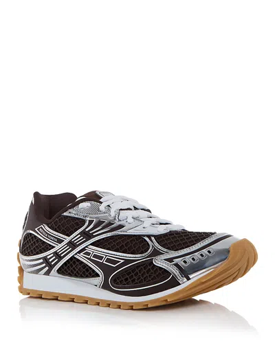 Bottega Veneta Men Fondant And Silver Technical Fabric And Mesh Orbit Sneakers In Multi