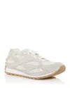 Bottega Veneta Bicolor Mesh And Suede Orbit Sneakers In Sand