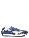 Bottega Veneta Mens Orbit Contrast-panel Woven Low-top Trainers Blue Oth In Blue