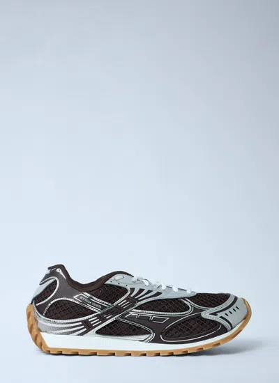 Bottega Veneta Men Fondant And Silver Technical Fabric And Mesh Orbit Sneakers In Multi