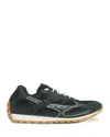 Bottega Veneta Orbit Mesh Running Sneakers Rubber Sole In Green