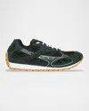 Bottega Veneta Orbit Mesh Running Sneakers Rubber Sole In Green