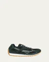 Bottega Veneta Orbit Mesh Running Sneakers Rubber Sole In Green