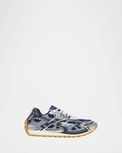 Bottega Veneta Technical Fishnet Orbit Sneaker In Blue
