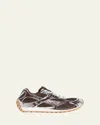 Bottega Veneta Men Fondant And Silver Technical Fabric And Mesh Orbit Sneakers In Black
