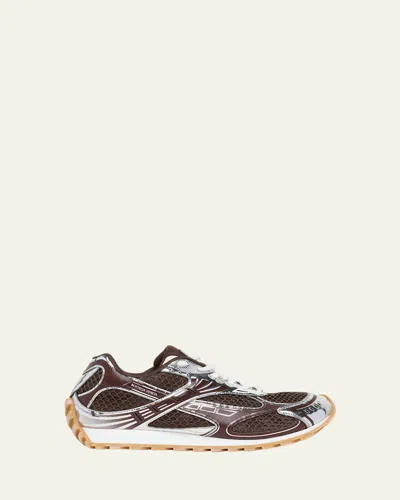 Bottega Veneta Men Fondant And Silver Technical Fabric And Mesh Orbit Sneakers In Multi