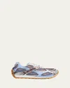 Bottega Veneta Men's Orbit Technical Fishnet Sneakers In Blue