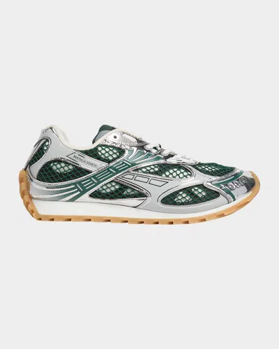 BOTTEGA VENETA MEN'S ORBIT TECHNICAL FISHNET SNEAKERS