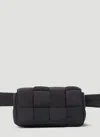 Bottega Veneta Men Padded Intreccio Cassette Belt Bag In Black