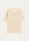 BOTTEGA VENETA MEN'S PAPER TEXTURED KNIT T-SHIRT