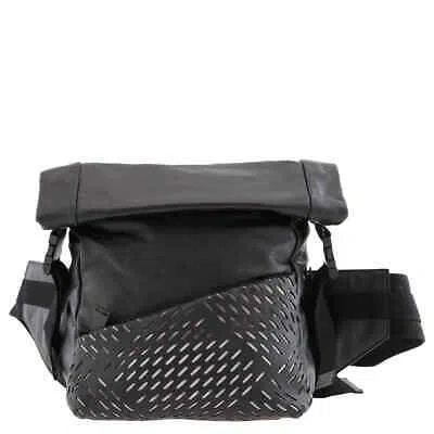 Pre-owned Bottega Veneta Men's Perforated Belt Bag In Black 578540 Vboy1 1000