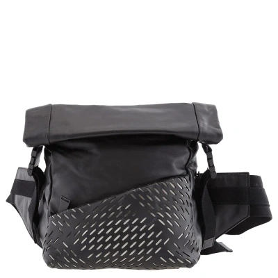 Bottega Veneta Men's Perforated Belt Bag In Black