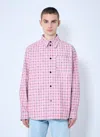 Bottega Veneta Men Printed Leather Shirt In Pink