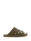 Bottega Veneta Brown Cotton Sandal In Multi
