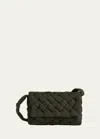 Bottega Veneta Men's Mini Foulard Intreccio Nylon Crossbody Bag In Black-silver