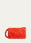 Bottega Veneta Small Rumple Messenger In Orange-silver