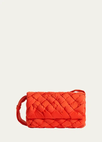 Bottega Veneta Small Rumple Messenger In Orange