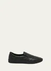 Bottega Veneta Sawyer Blue Slip-on Sneakers With Logo Detail And Intreccio Motif In Leather Man In Black