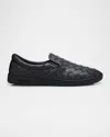 Bottega Veneta Sawyer Blue Slip-on Sneakers With Logo Detail And Intreccio Motif In Leather Man In Shadow