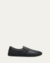 Bottega Veneta Sawyer Blue Slip-on Sneakers With Logo Detail And Intreccio Motif In Leather Man In Shadow