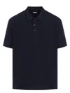 Bottega Veneta Blue Polo With Classic Collar And Embroidered Logo On The Front In Tone On Tone Cotto In Blue