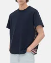 Bottega Veneta Double Layer Cotton Check T-shirt In Blue