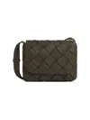 Bottega Veneta Men's Small Diagonal Intreccio Leather Messenger Bag In Brown