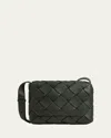 Bottega Veneta Diago Intreccio Leather Crossbody Bag In Drizzle-silver