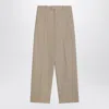 Bottega Veneta Men Straight-leg Beige Trousers In Neutral