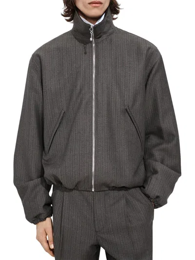 Bottega Veneta Intrecciato Wool And Mohair Blouson Jacket In Gray