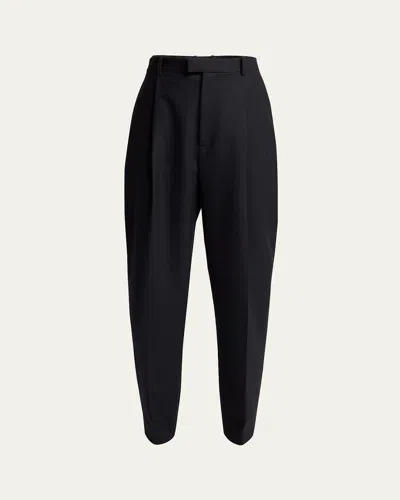 Bottega Veneta Men's Subtle Stripe Pleated Pants In Black