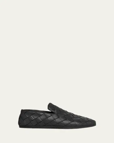 BOTTEGA VENETA MEN'S SUNDAY NAPA INTRECCIATO SLIPPERS