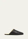 Bottega Veneta Black Sunday Slippers In Black-pineapple