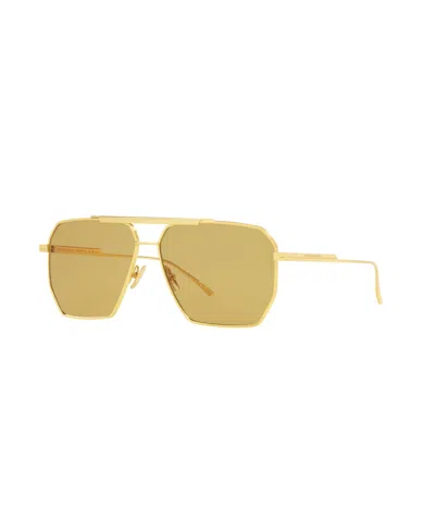 Bottega Veneta Men's Sunglasses, Bv1012s In Gold Light