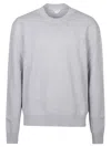 Bottega Veneta Grey Pullover With Intrecciato Patch On Elbows In Cashmere Man In Gray