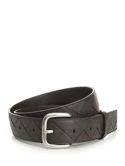 Bottega Veneta Men "taurillon Braided" Belt In Animal Print