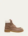 Bottega Veneta Suede Haddock Lace-up Boots In Black