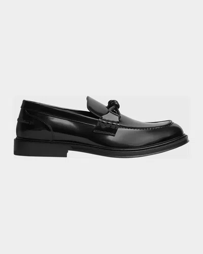 BOTTEGA VENETA MEN'S TIE BRUSHED CALFSKIN BIT LOAFERS