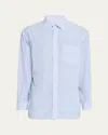 Bottega Veneta Men's Tonal Stripe Pocket Sport Shirt In Gray