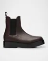 Bottega Veneta Round Head Chelsea Ankle Boots In Dark Brown